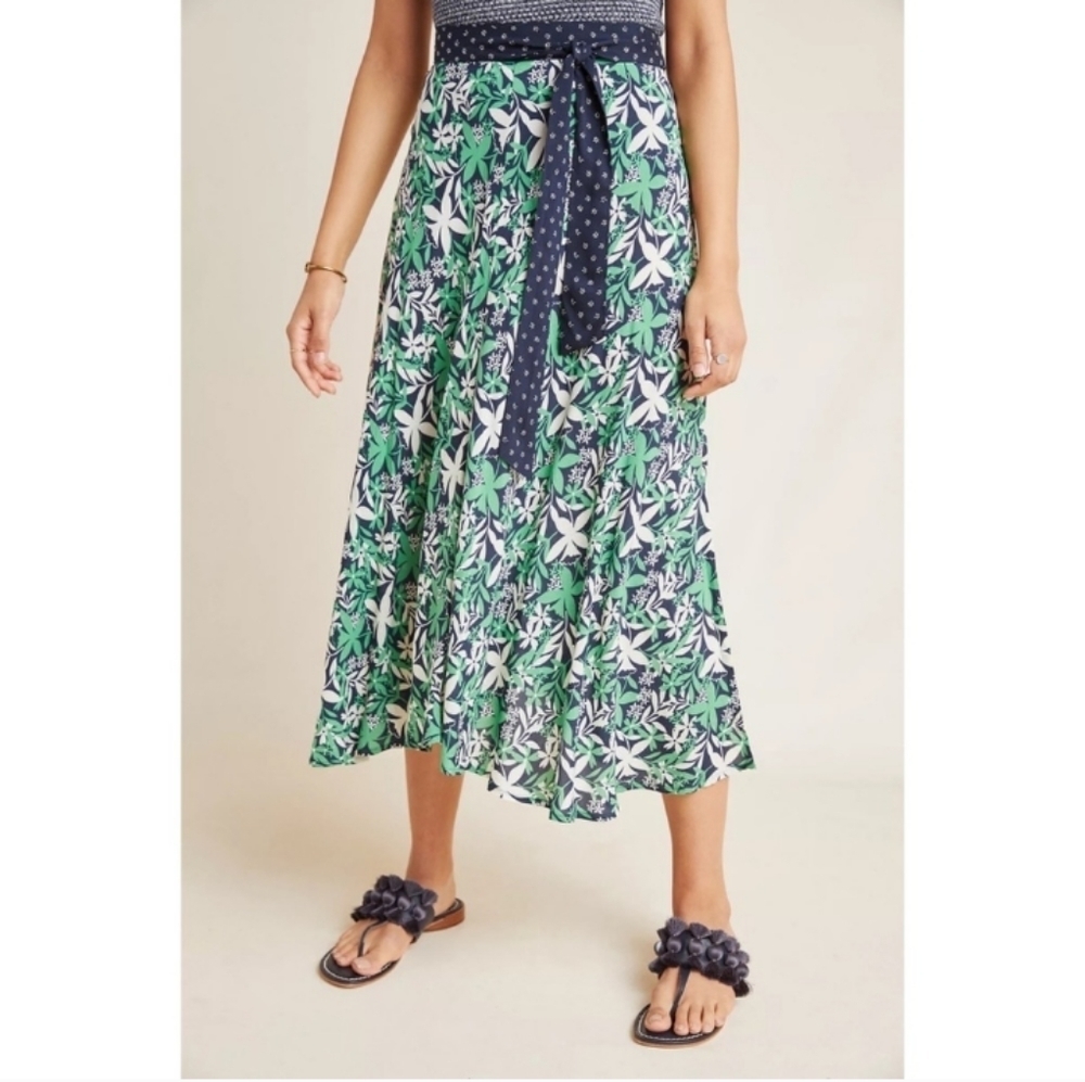 🦚Anthropologie Velvet By Graham & Spencer Susannah Wrap Midi Skirt. Size S - Picture 4 of 15